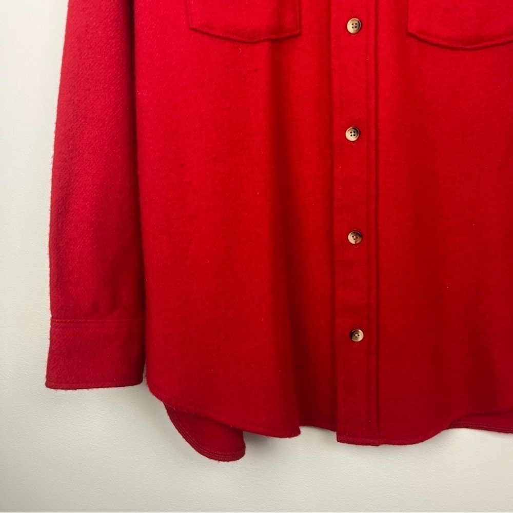 Woolrich Vintage Red Wool Button Front Shirt Usa … - image 6